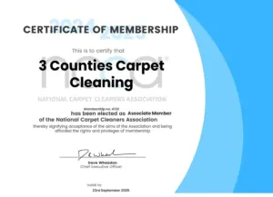 Certificate of membership for carpet cleaning